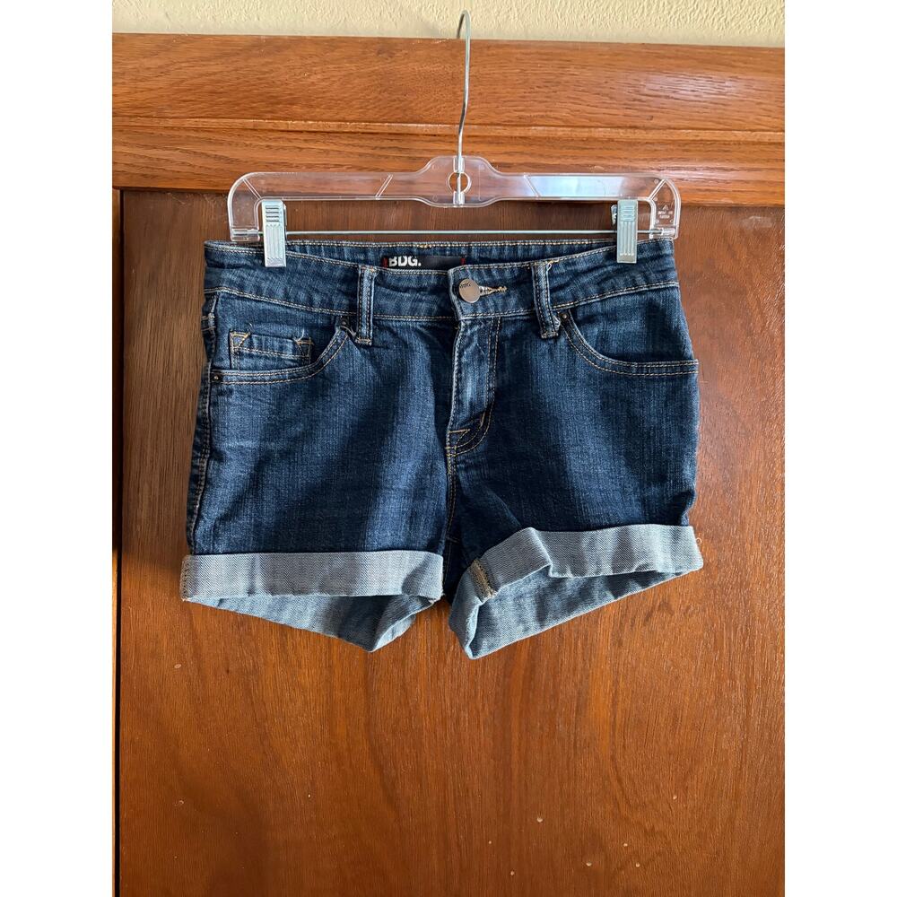 BDG Urban Outfitters Shortie Denim Shorts Dark Wash Cuffed Size 27